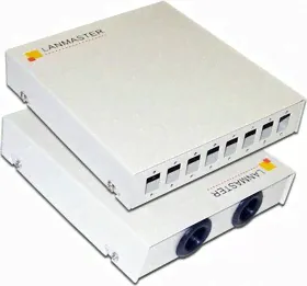 Оптический настенный кросс LANMASTER металлический, на 8 SC адаптеров LAN-FOBM-WM-8SC
