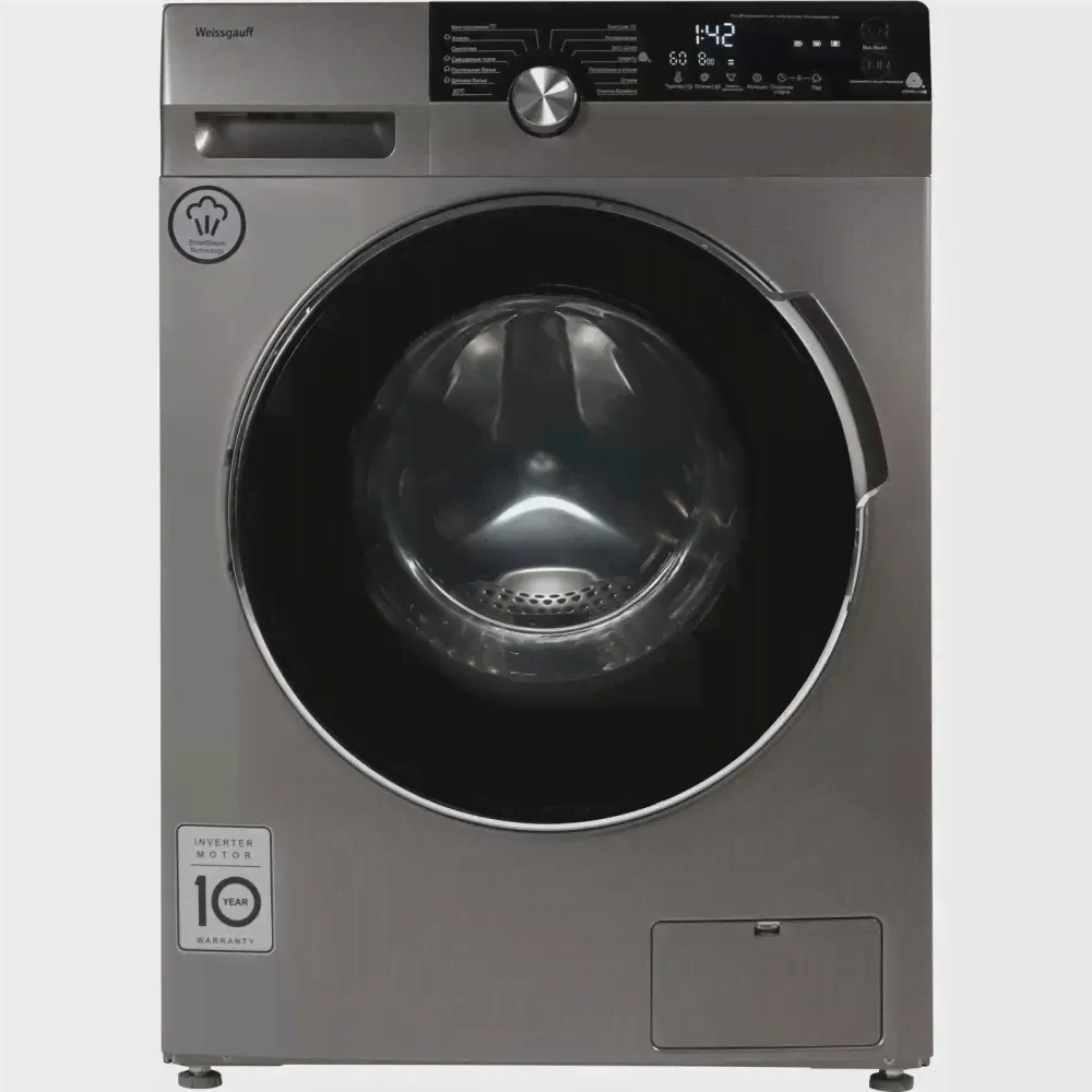Стиральная машина с инвертором и паром Weissgauff WM 4947 DC Inverter Steam Silver-0